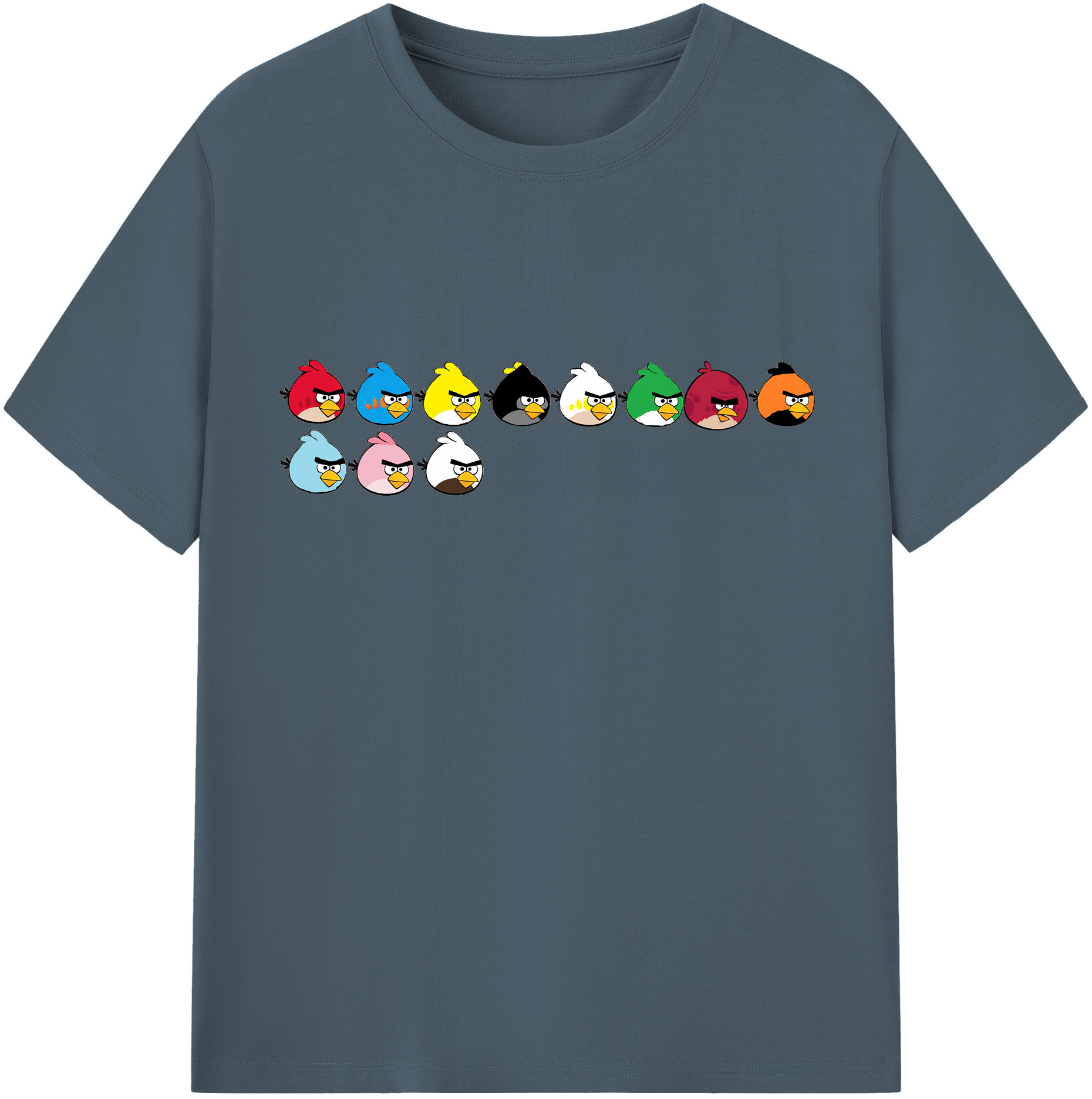 （画像用） Angry Birds アングリーバード 綿100％半袖Tシャツ（フロントプリント）